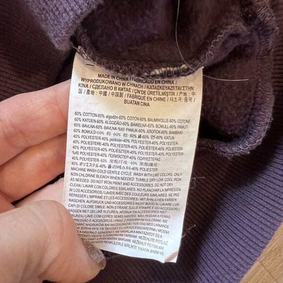 Vans Purple Cropped Sweatshirt Hoodie Women's-Size M - Picture 6 of 8